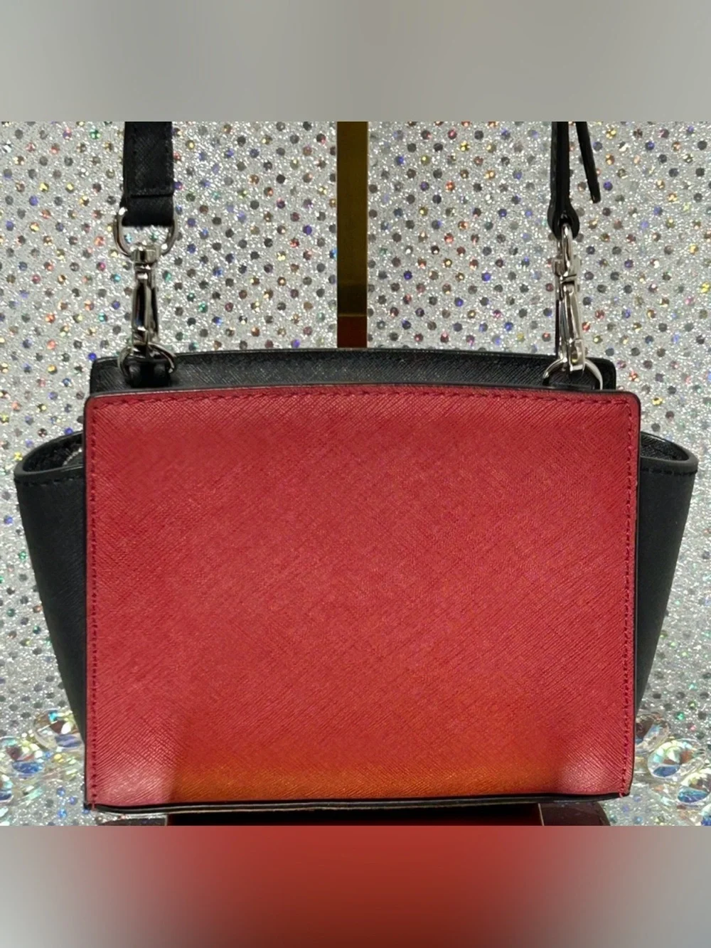 Michael Kors Red Crossbody Bag with Black Strap